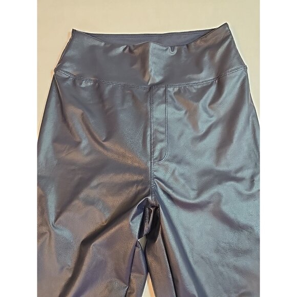 OFFLINE By Aerie Real Good Faux Leather High Rise Legging Navy Size M  New - Picture 2 of 16